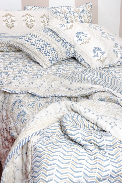 Mulmul Cotton Quilt in Block Print